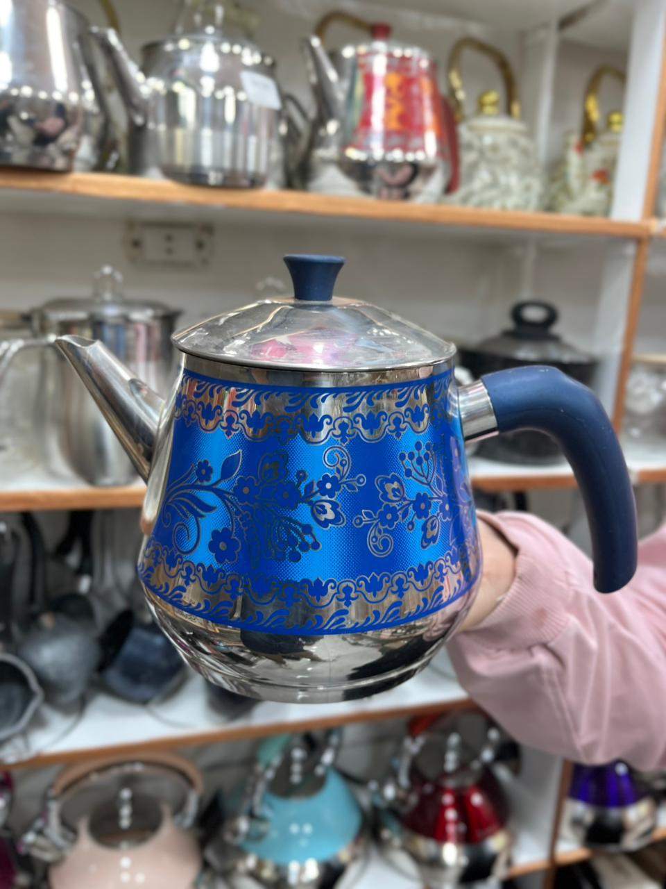براد ستيل تركي - نقش ليزر ملون (أشكال عصرية - 1 لتر
